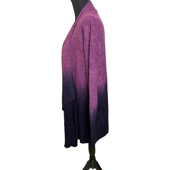 Barefoot Dreams cozy chic lite purple‎ ombré cardigan sweater S/M - Picture 10 of 11
